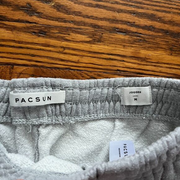 Pacsun Mens Gray Joggers Sweatpants Fleece Drawstring Activewear Size M - Picture 3 of 10